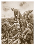 Temporary Major SW Loudoun-Shand Helping Men over the Parapet