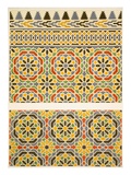 Geometric Ceramic (Faience) Decoration from the Mosque of Cheykhoun  19th Century (Print)