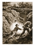 Private Harris Throwing Himself on a Bomb to Save a Comrade (Litho)