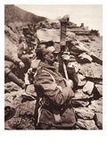 In the British Trenches at Salonika: a Sergeant Using His Periscope