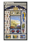 Stained Glass Window Designs  from 'Decorative Sketches'  C1895 (Colour Litho)