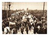 German Bridge Train and an Austrian Marching Column on the Route Between Udine and Codroipo