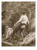 Lance-Corporal Clapson Dragging an Officer  Who Had Been Gassed  Out of a Mine (Litho)