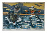 Caricature on the Spanish-American War  1898 (Colour Litho)