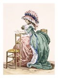 Lady Sits Leaning on a Chair  Engraved by Bacquoy  Plate 203