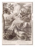 Io Changed into a Cow: Mercury Cuts Off Argus' Head  1730 (Engraving)