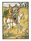 Don Quixote and the Windmills  Illustration from 'Don Quixote of the Mancha' Retold by Judge Parry