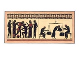 Theseus and the Minotaur  Right  with Men Weighing Wool  Published 1808-10 (Colour Litho)