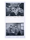 Top: Debenham  Gran and Taylor in their Cubicle Bottom: Dr Simpson at the Unifilar Magnetometer