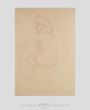 Sitting Nude with Long Hair and Veil-like Robe