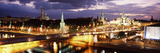 City Lit Up at Night  Red Square  Kremlin  Moscow  Russia