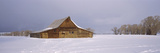 Barn in a Snow Covered Field  Grand Teton National Park  Teton County  Wyoming  USA