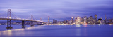 Bridge Lit Up at Dusk  Bay Bridge  San Francisco Bay  San Francisco  California  USA