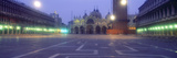 Street Lights Lit Up in Front of a Cathedral at Sunrise  St Mark's Cathedral  St Mark's Square