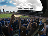 Spectators in a Stadium  Wrigley Field  Chicago  Cook County  Illinois  USA