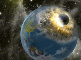 Earth Being Hit by a Planet Killing Meteorite