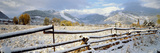 Wooden Fence Covered with Snow at the Countryside  Colorado  USA