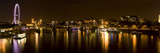View of Thames River from Waterloo Bridge at Night  London  England