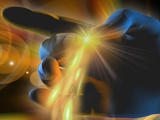 Close-Up of a Person's Hand with Light