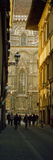 Tourists on Via Dei Servi with Florence Cathedral in the Background  Florence  Tuscany  Italy