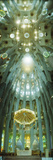 Interiors of a Church Designed by Catalan Architect Antonio Gaudi  Sagrada Familia  Barcelona  C