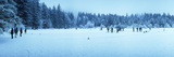 Group of People Curling on a Frozen Lake  Taferklaussee  Upper Austria  Austria