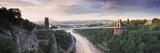 Bridge across a River at Sunset  Clifton Suspension Bridge  Avon Gorge  Avon River  Bristol  Eng