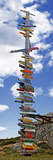Sign Post Showing Distances to Various Countries  Stanley  Falkland Islands