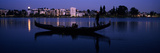 Boat in a Lake with City in the Background  Lake Merritt  Oakland  Alameda County  California  USA