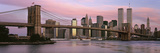 Bridge across a River  Brooklyn Bridge  Manhattan  New York City  New York State  USA