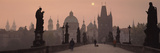 Charles Bridge at Dusk with the Church of St Francis in the Background  Old Town Bridge Tower  