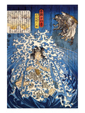 Keyamura Rokusuke under the Hikosan Gongen Waterfall