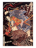 Oki No Jiro Hiroari Killing a Monstrous Tengu