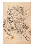 Benkei Holding a Halberd