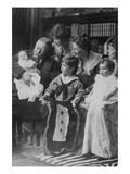 Teddy Roosevelt Holds a Baby in His Arms in a Family Portrait