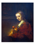 Portrait of a Woman with a Pink Carnation