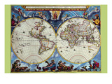 Stereographic Map of the World - Theatrum Orbis Terrarum