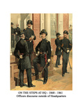 On the Steps at Hq - 1868 - 1861 - Officers Discourse Outside of Headquarters