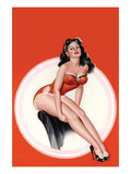 Eyeful Magazine; Brunette in a Red Bathing Suit