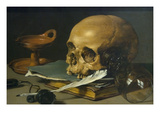 Still Life with a Skull and a Writing Quill  1628