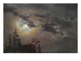 A Cloud and Landscape Study by Moonlight