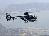A Gendarme Helicopter is Seen Above the Bay of Cannes