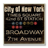 New York Train Landmarks Typography