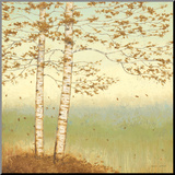 Golden Birch I with Blue Sky