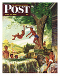 "Swimming Hole" Saturday Evening Post Cover  June 25  1949