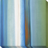 Blue  Green  White and Orange Soft Vertical Stripes