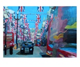 London covered with Union Jack Flags