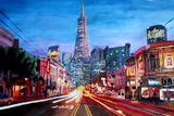 San Francisco - Columbus St with Cafe Vesuvio