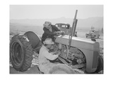 Tractor Repair: Driver Benji Iguchi  Mechanic Henry Hanawa  Manzanar Relocation Center  California