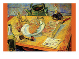 Still Life Drawing Board Pipe Onions and Sealing-Wax